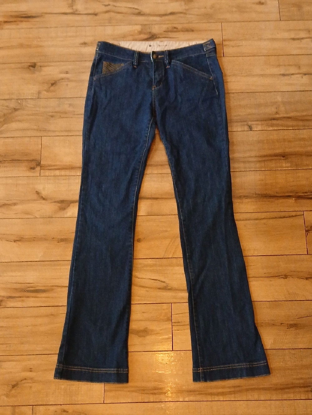 BCBGMAXAZRIA Women's Dark Blue Women's Straight Leg Jeans - Classic Denim 29